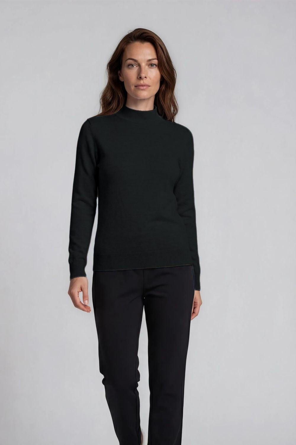 Silvermaple Collection - Paloma High Crew Pullover | Black - Pullover - Silvermaple Boutique 