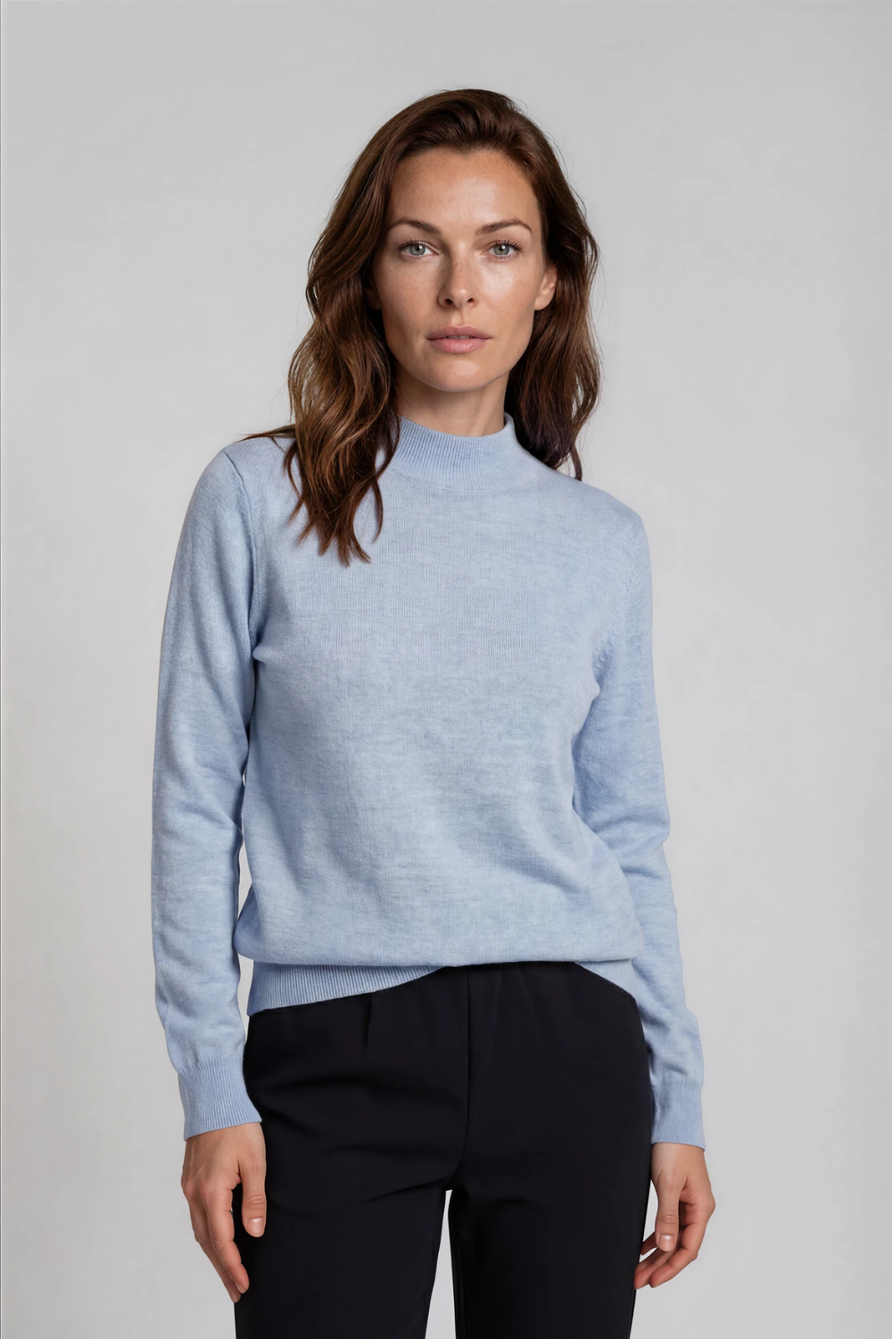 Silvermaple Collection - Paloma High Crew Pullover | Blue - Pullover - Silvermaple Boutique 