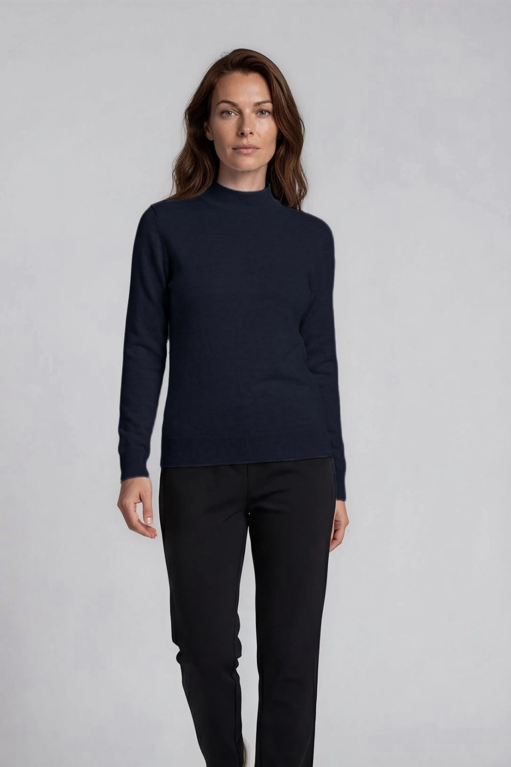 Silvermaple Collection - Paloma High Crew Pullover | Navy - Pullover - Silvermaple Boutique 