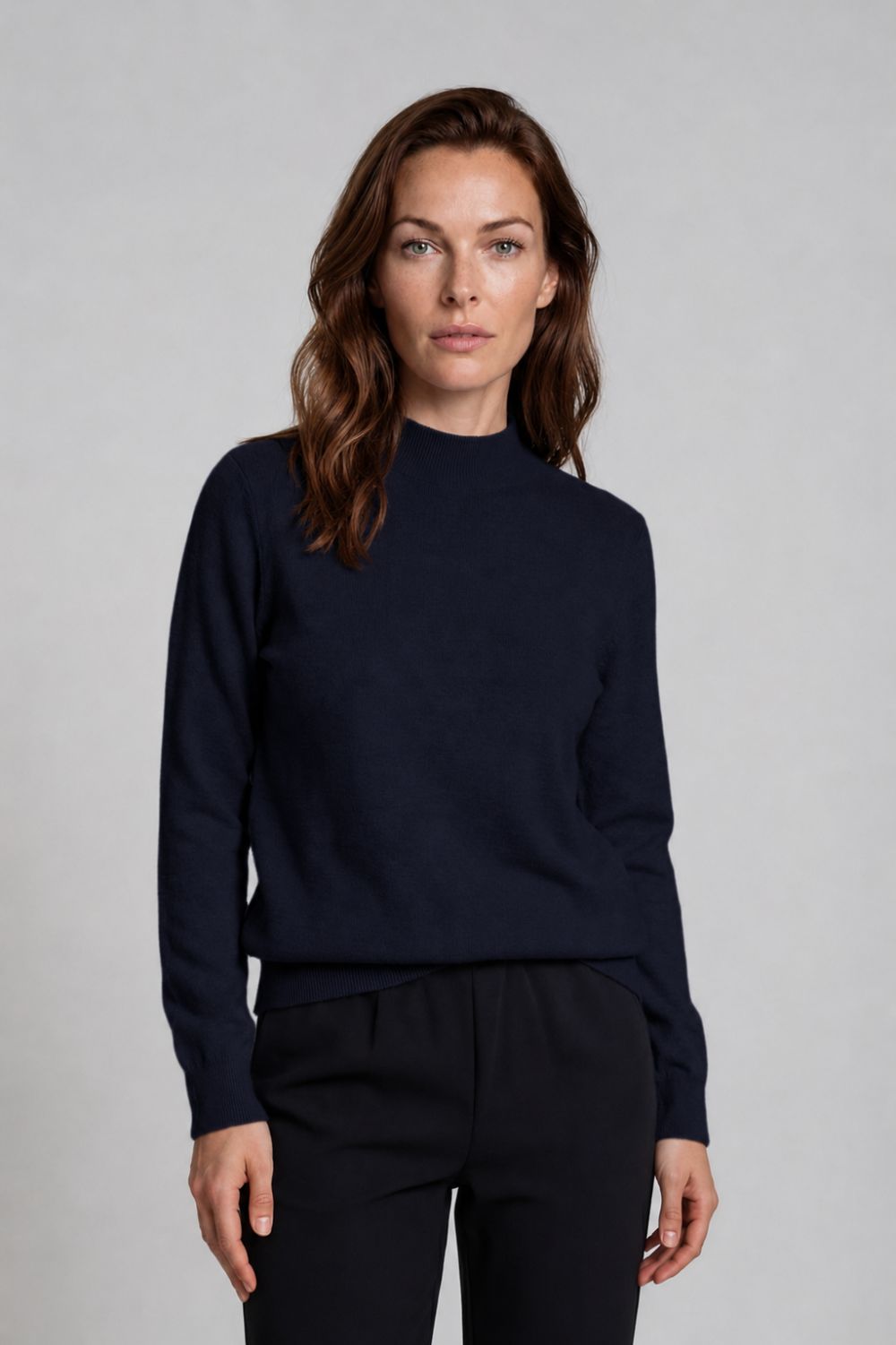 Silvermaple Collection - Paloma High Crew Pullover | Navy - Pullover - Silvermaple Boutique 