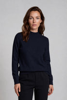 Silvermaple Collection - Paloma High Crew Pullover | Navy - Pullover - Silvermaple Boutique 