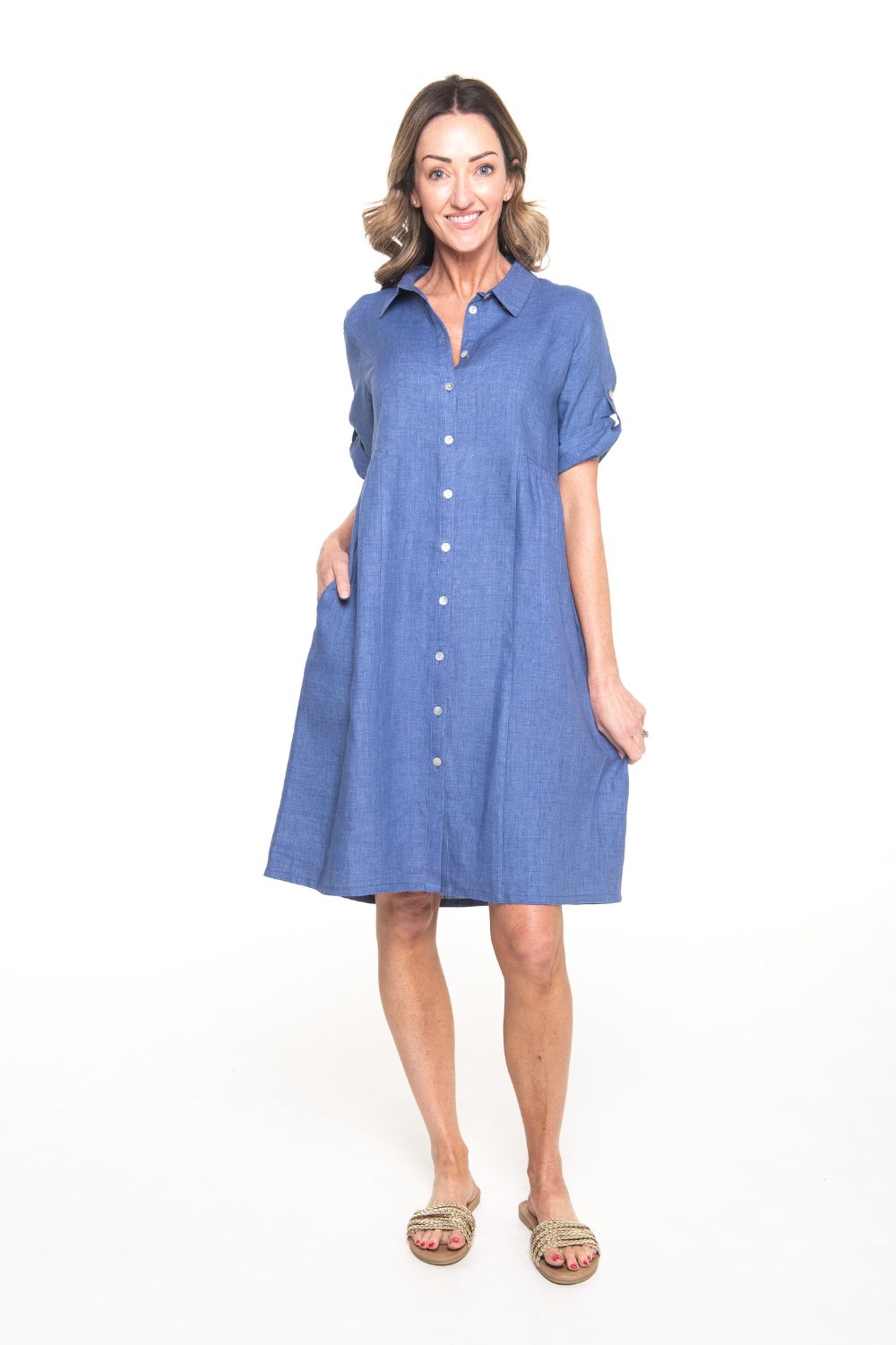 Silvermaple Collection - Sandy Button Dress | Denim - Dress - Silvermaple Boutique 