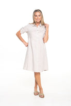 Silvermaple Collection - Sandy Button Dress | Natural - Dress - Silvermaple Boutique 