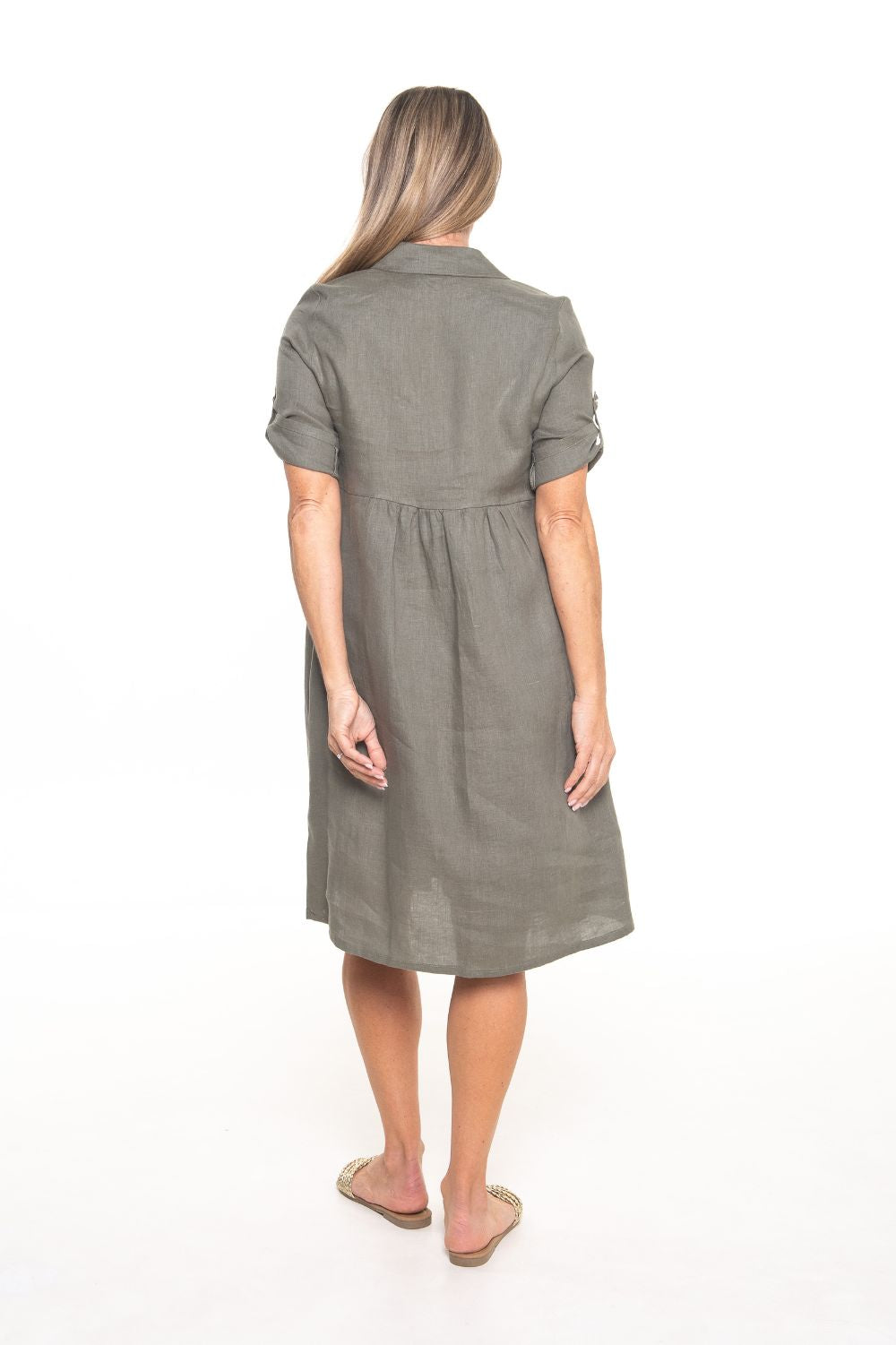 Silvermaple Collection - Sandy Button Dress | Olive - Dress - Silvermaple Boutique 