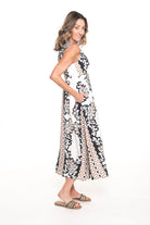 Silvermaple Collection - Mara Sleeveless Maxi Dress | Multi Beige - Dress - Silvermaple Boutique 