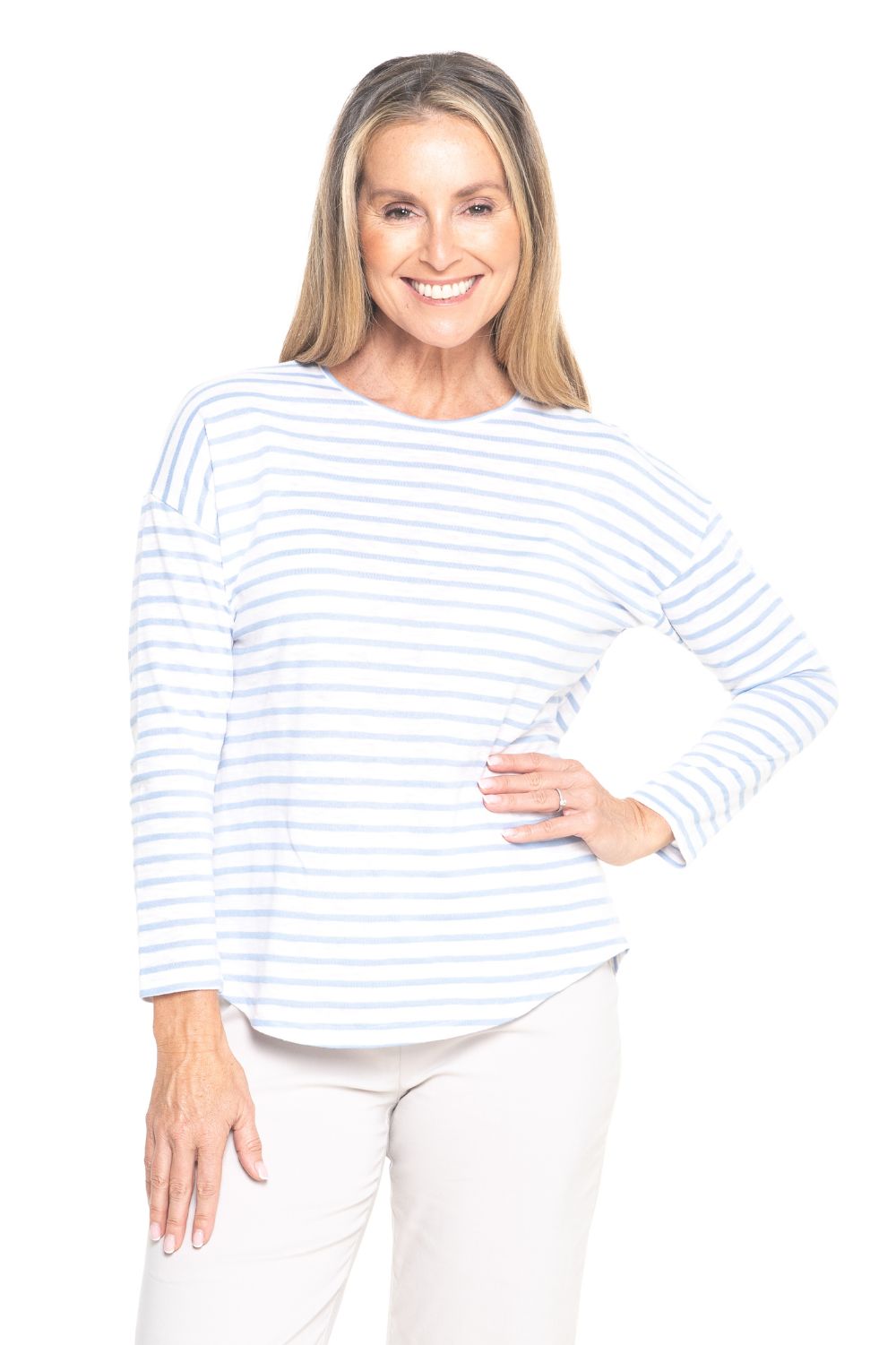 Silvermaple Collection - Stella Stripe Top | Cornflower/White - Top - Silvermaple Boutique 