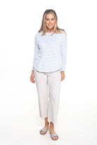 Silvermaple Collection - Stella Stripe Top | Cornflower/White - Top - Silvermaple Boutique 