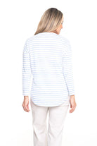 Silvermaple Collection - Stella Stripe Top | Cornflower/White - Top - Silvermaple Boutique 