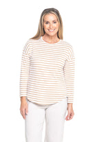 Silvermaple Collection - Stella Stripe Top | Taupe/White - Top - Silvermaple Boutique 