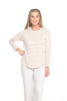 Silvermaple Collection - Stella Stripe Top | Taupe/White - Top - Silvermaple Boutique 