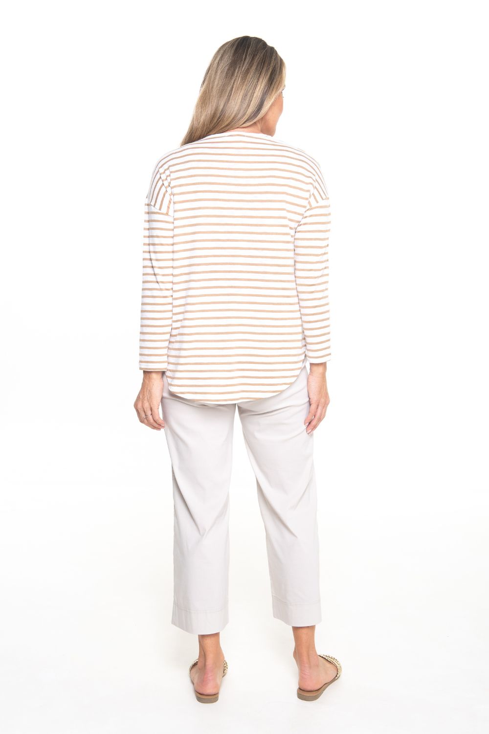 Silvermaple Collection - Stella Stripe Top | Taupe/White - Top - Silvermaple Boutique 