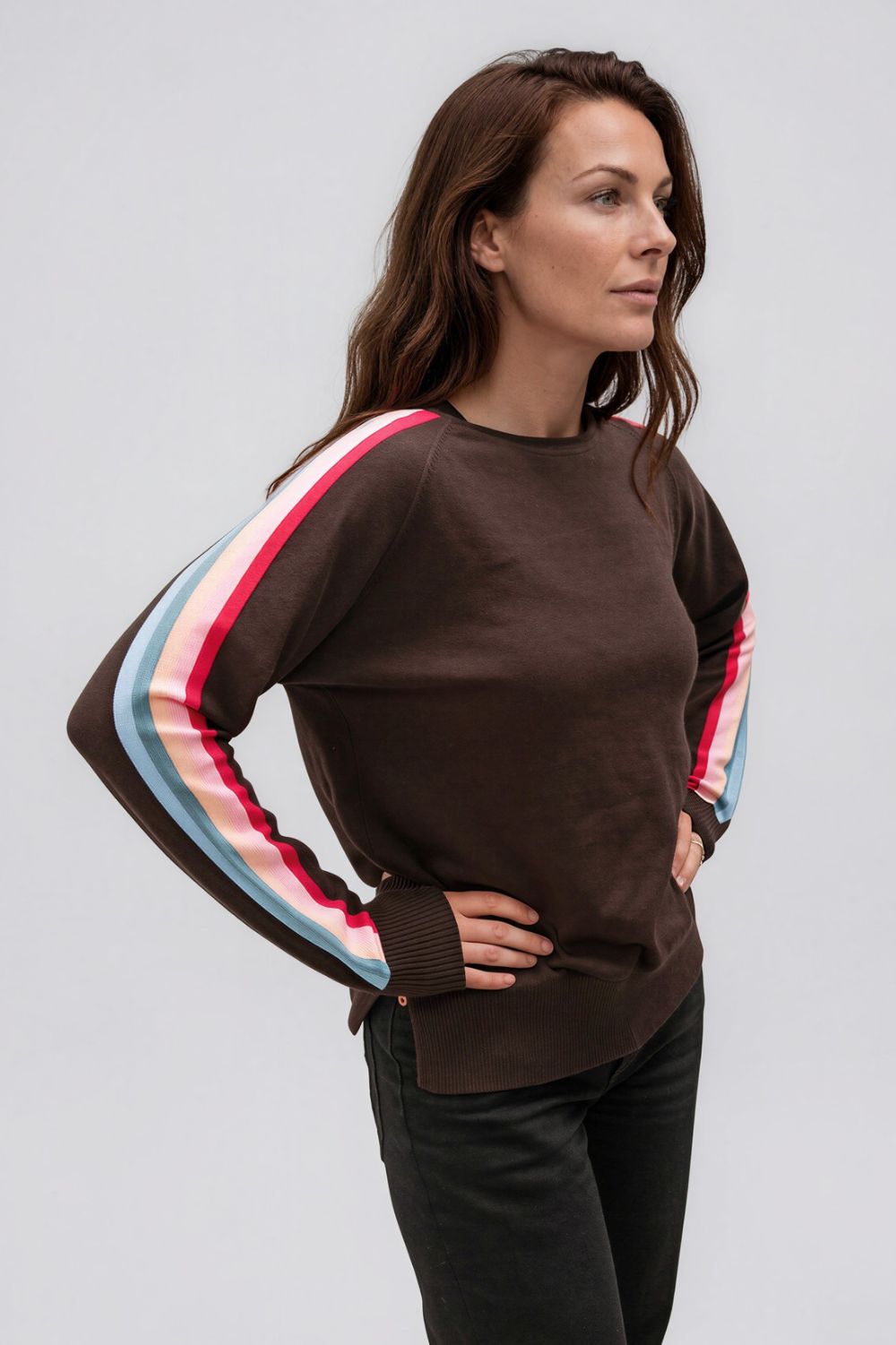 Silvermaple Collection - Stripe Sleeve Sweater - Knitwear - Silvermaple Boutique 