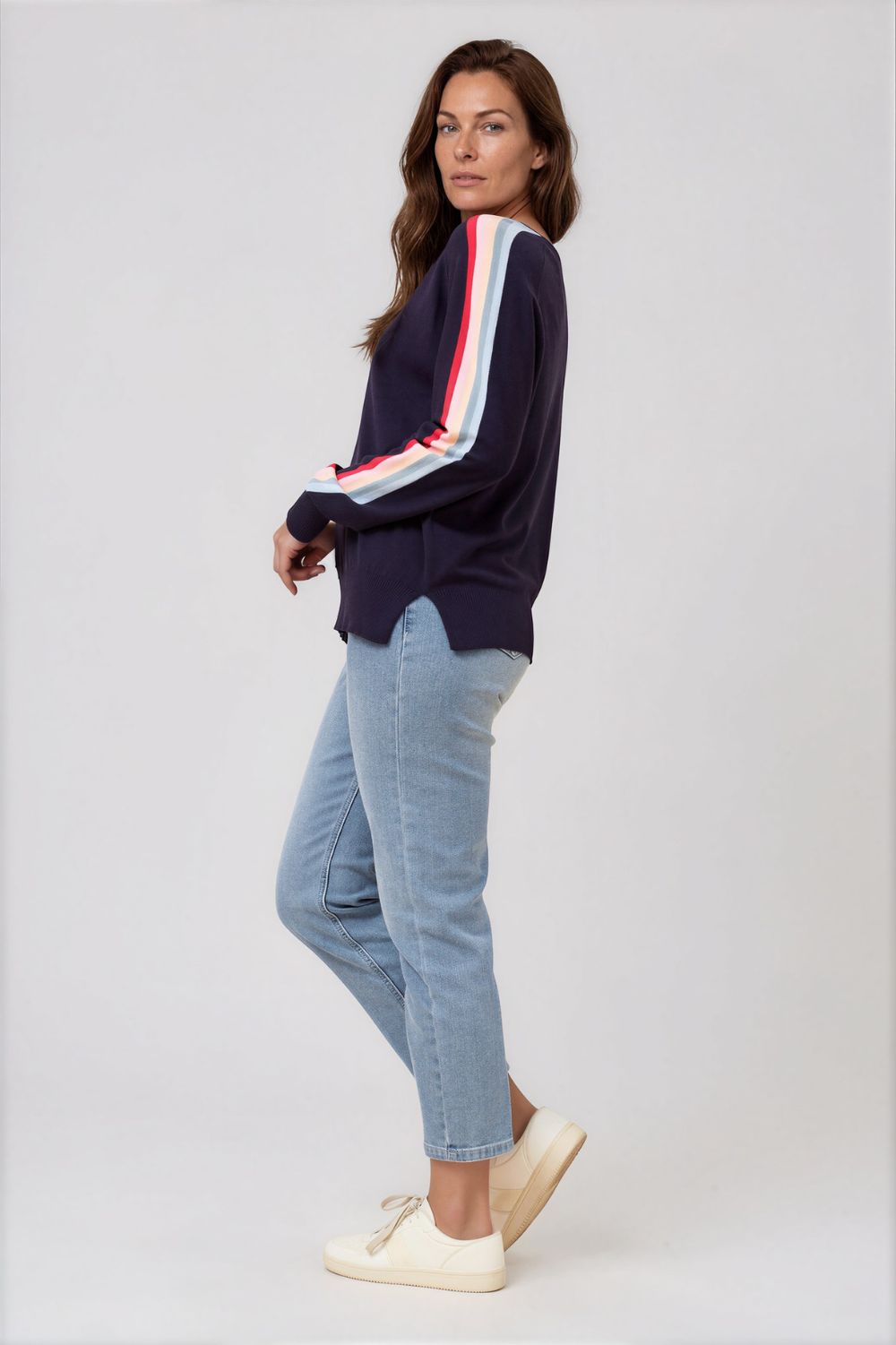Silvermaple Collection - Stripe Sleeve Sweater - Knitwear - Silvermaple Boutique 