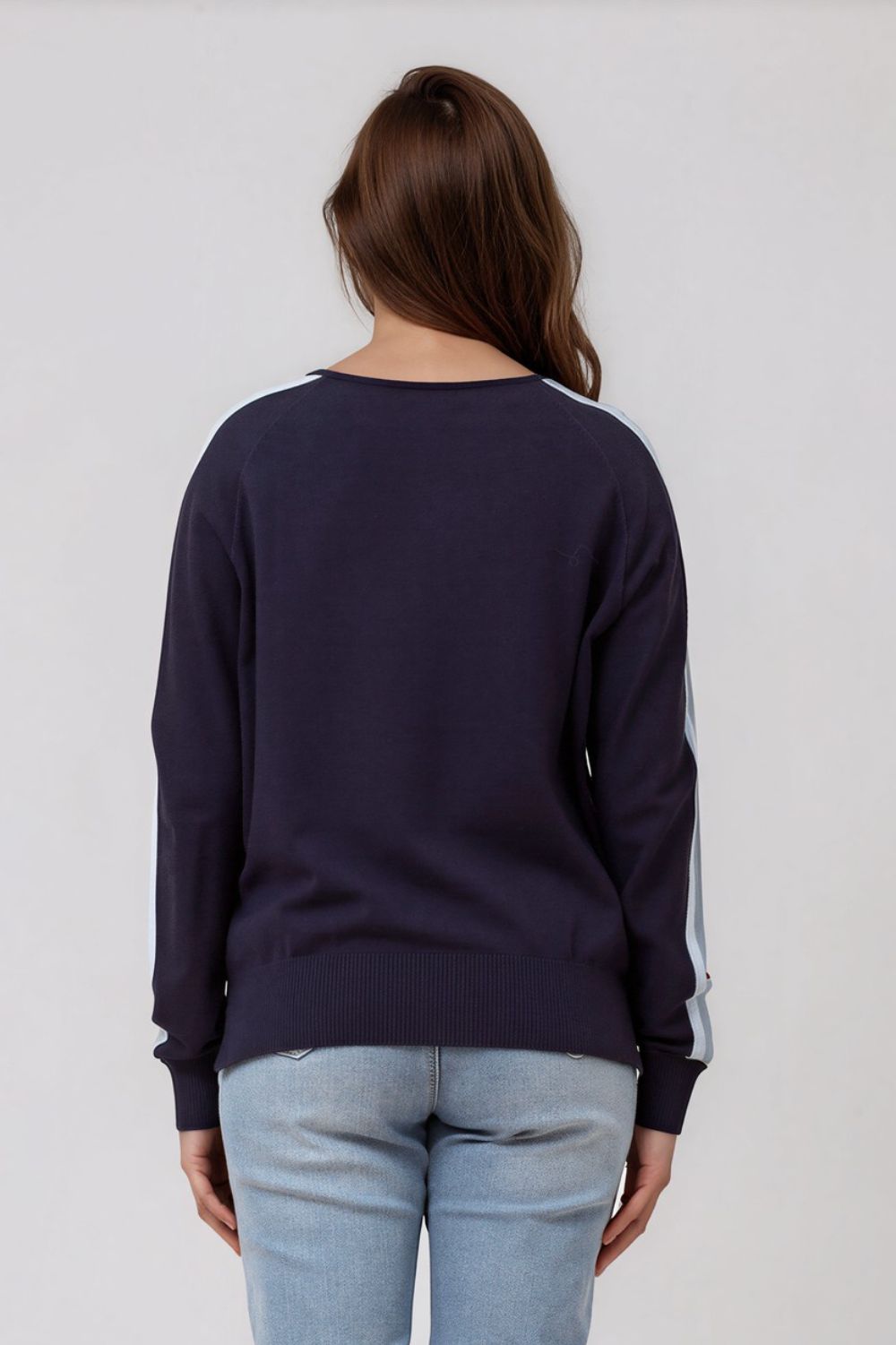 Silvermaple Collection - Stripe Sleeve Sweater - Knitwear - Silvermaple Boutique 