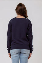 Silvermaple Collection - Stripe Sleeve Sweater - Knitwear - Silvermaple Boutique 