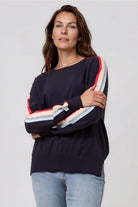 Silvermaple Collection - Stripe Sleeve Sweater - Knitwear - Silvermaple Boutique 