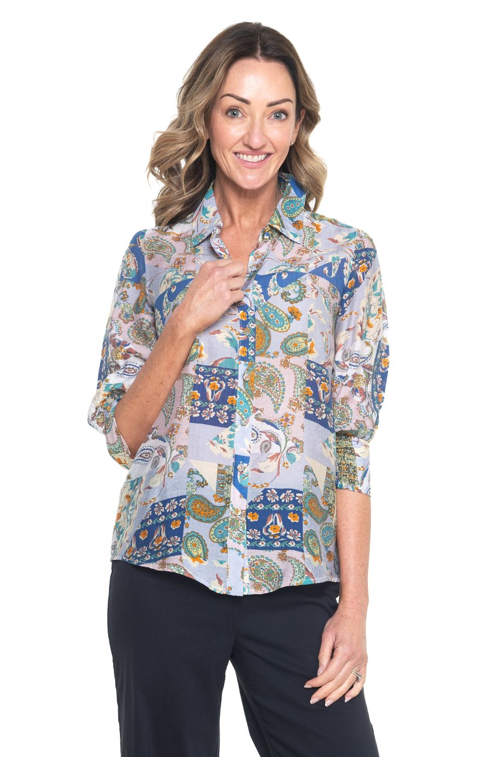 Silvermaple Collection - Velora Shirt | Powdered Indigo - Shirt - Silvermaple Boutique 