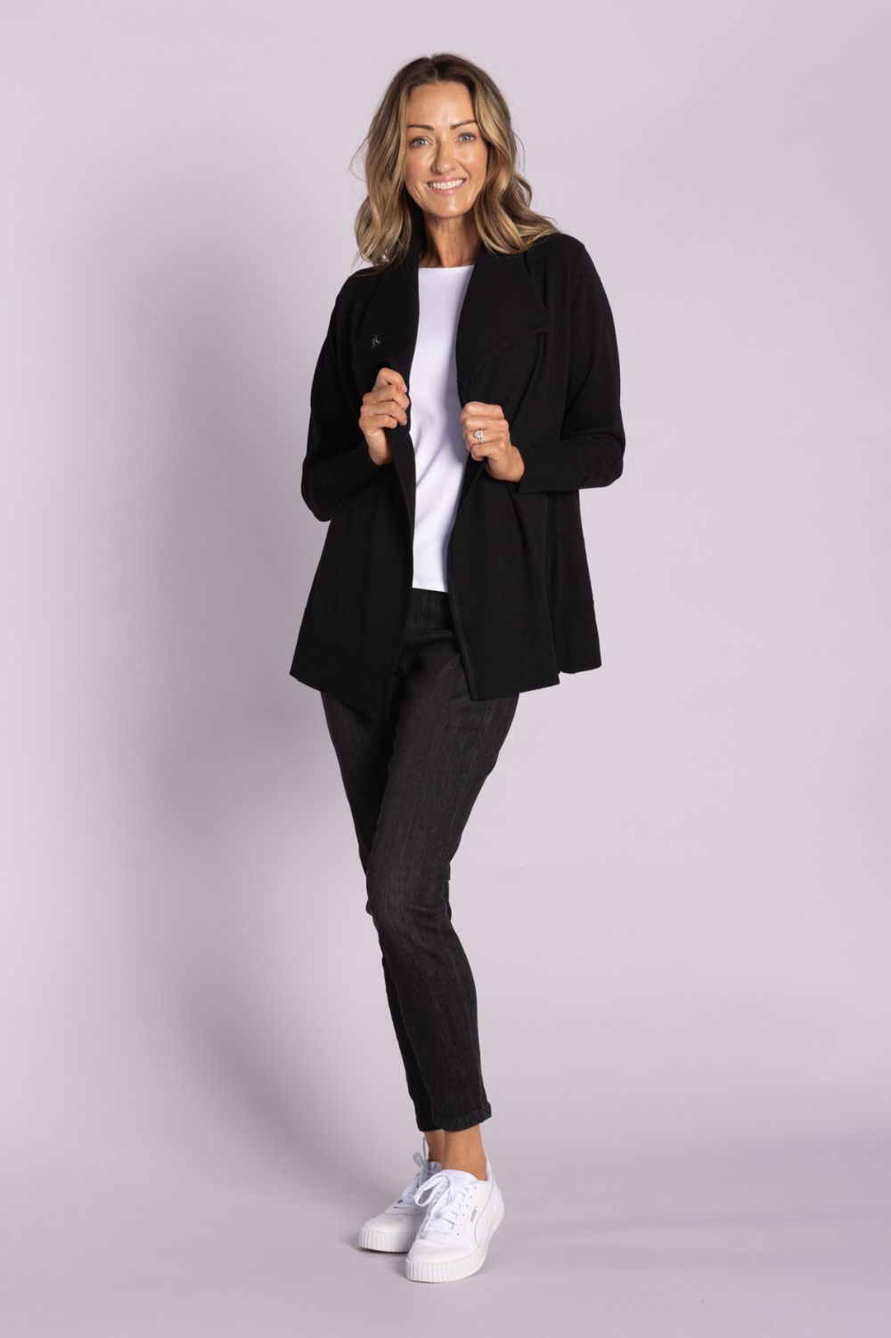 Silvermaple Collection - Violet Cross Over Jacket | Black - Jacket - Silvermaple Boutique 