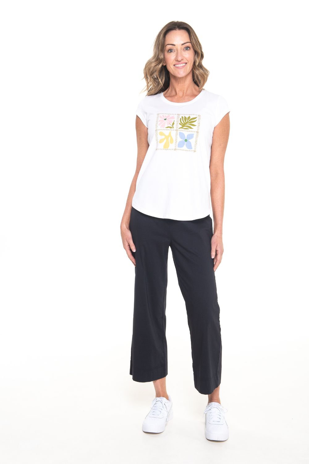 Silvermaple Collection - Willow Tee | White Motif - T-Shirt - Silvermaple Boutique 