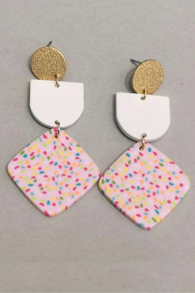 Charlotte Clay Earrings | Pink - Silvermaple Boutique