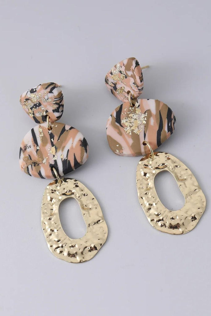 Zora Clay Earrings | Gold Multi - Silvermaple Boutique