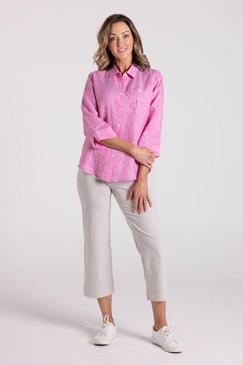 Silvermaple Collection - Charlotte Linen Shirt | Pink - Shirt - Silvermaple Boutique 