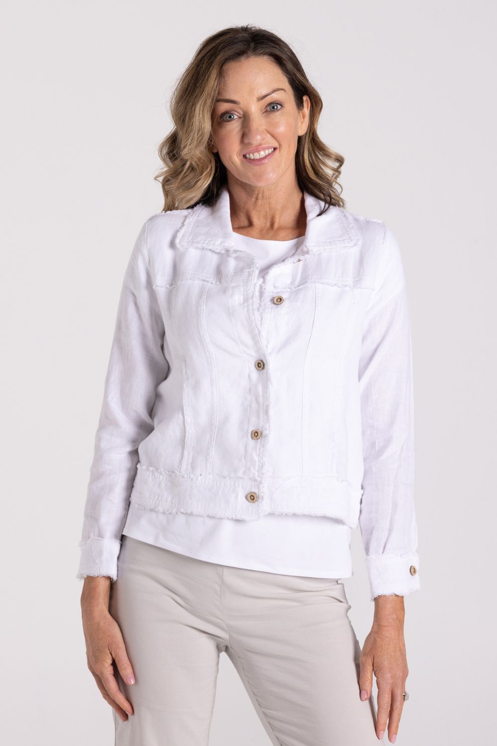 Silvermaple Collection - Samantha Fray Edge Jacket | White - Jacket - Silvermaple Boutique 