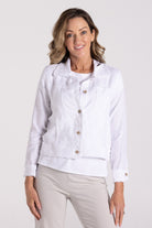 Silvermaple Collection - Samantha Fray Edge Jacket | White - Jacket - Silvermaple Boutique 
