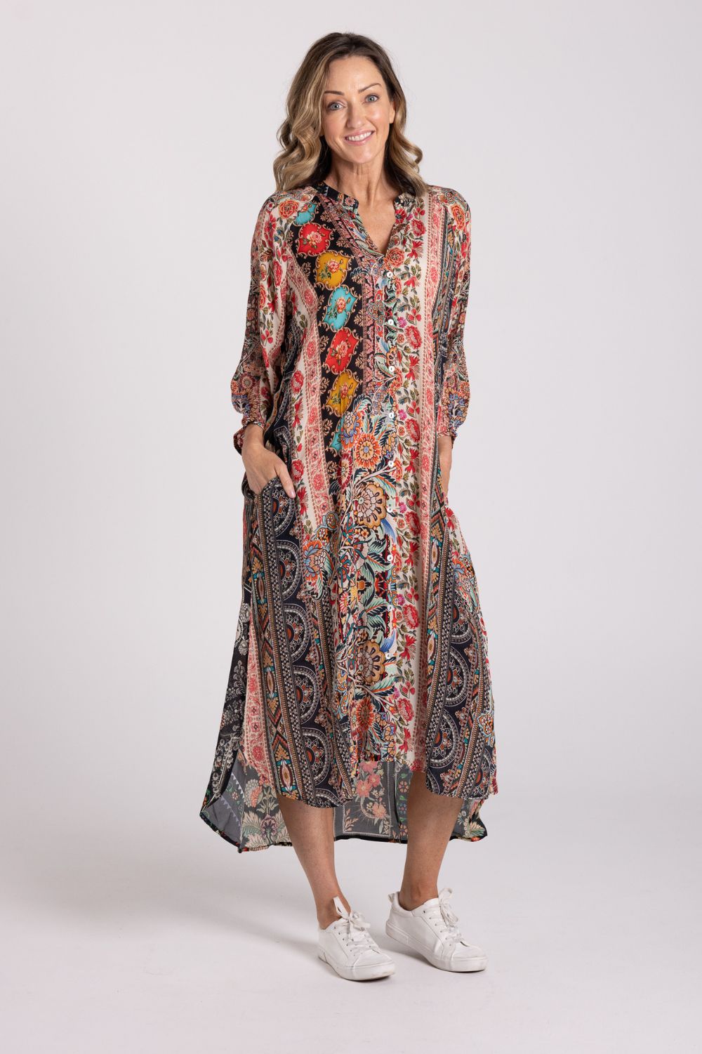 Silvermaple Collection - Zara Mandarin Maxi Dress | Eden Noir - Dress - Silvermaple Boutique 