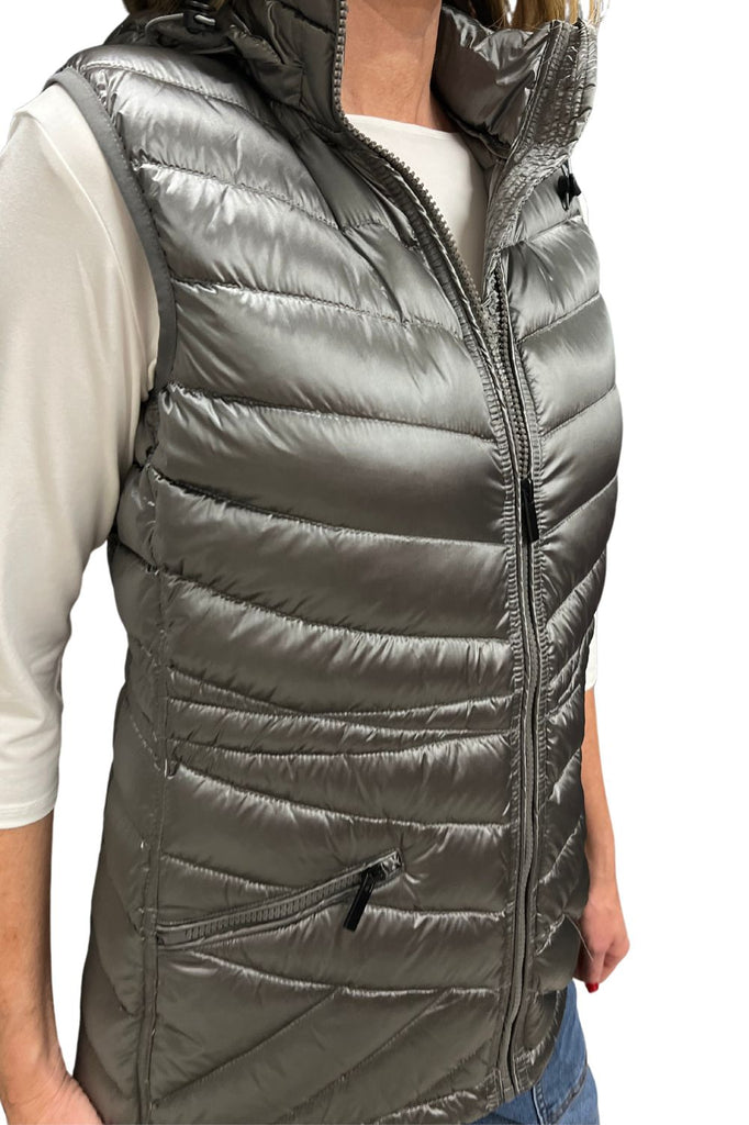 Down Filled Puffer Vest | Platinum - Silvermaple Boutique