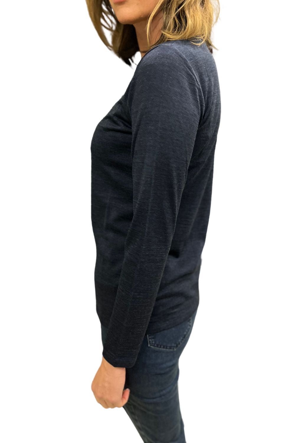 Silvermaple Collection - Belle Long Sleeve Merino | Navy - Top - Silvermaple Boutique 