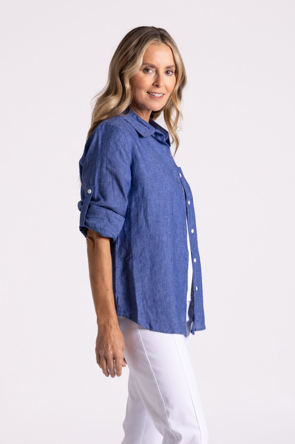 Silvermaple Collection - Charlotte Linen Shirt | Indigo - Shirt - Silvermaple Boutique 