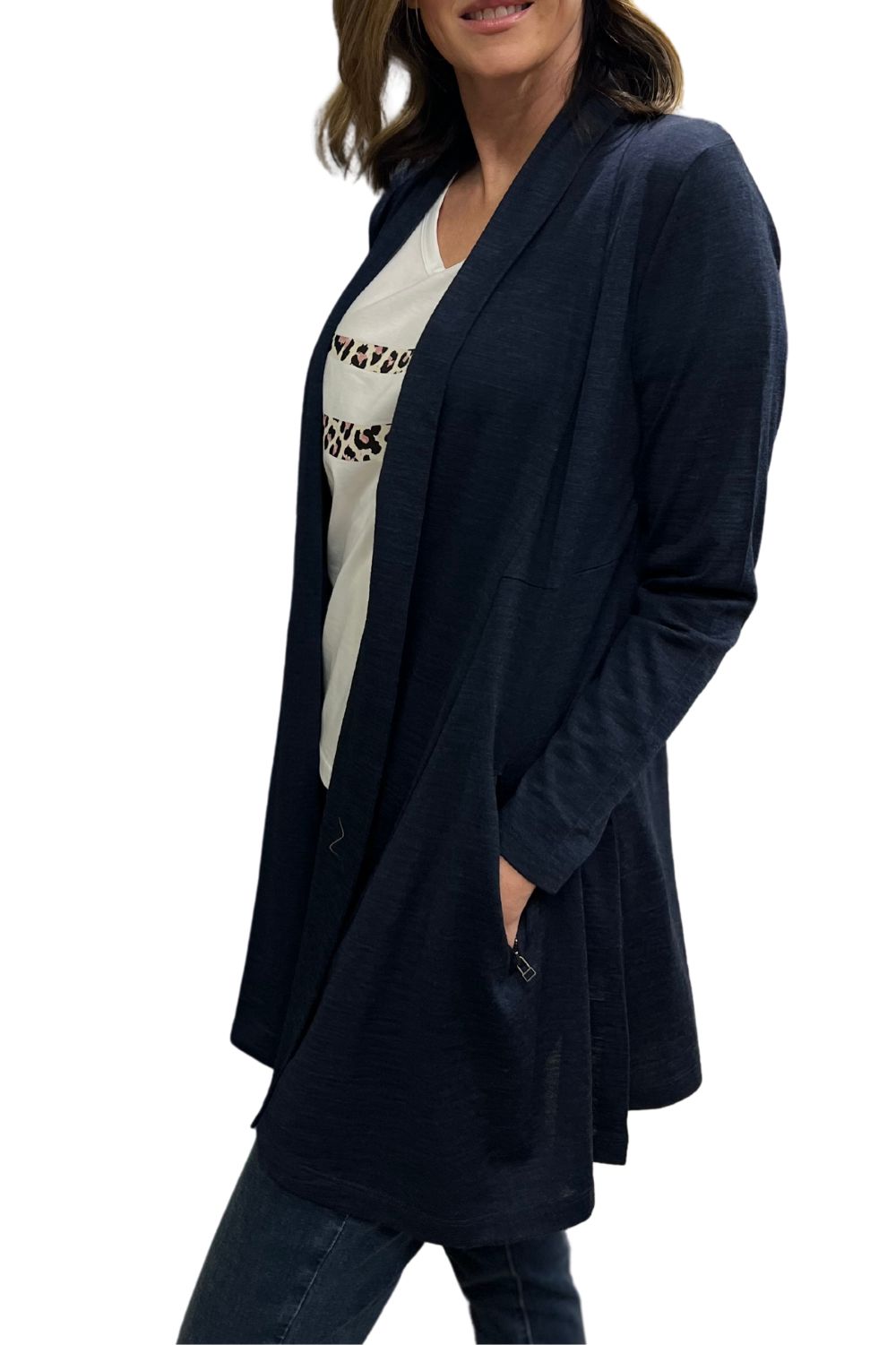Silvermaple Collection - Lucinda Merino Cardigan | Navy Marl - Cardigan - Silvermaple Boutique 
