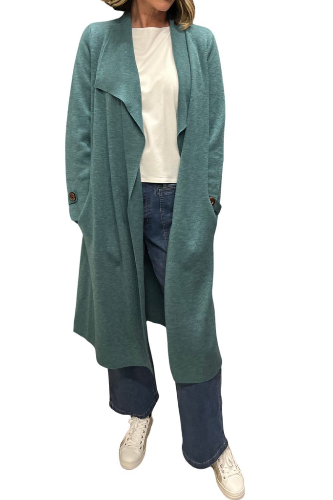 Renoma Long Knit Coat | Seafoam_Silvermaple Boutique
