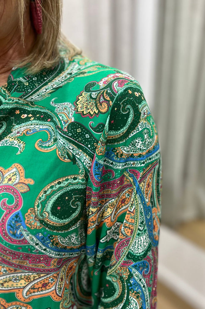 Silvermaple Collection Ginevra Paisley Shirt | Green -Silvermaple Boutique