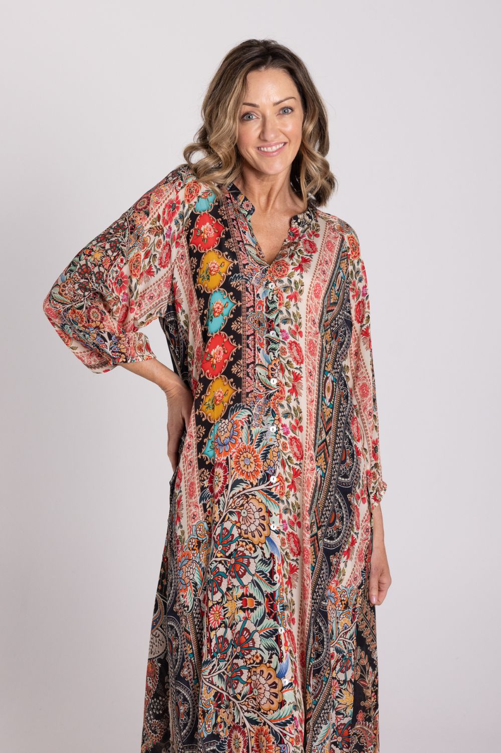 Silvermaple Collection - Zara Mandarin Maxi Dress | Eden Noir - Dress - Silvermaple Boutique 