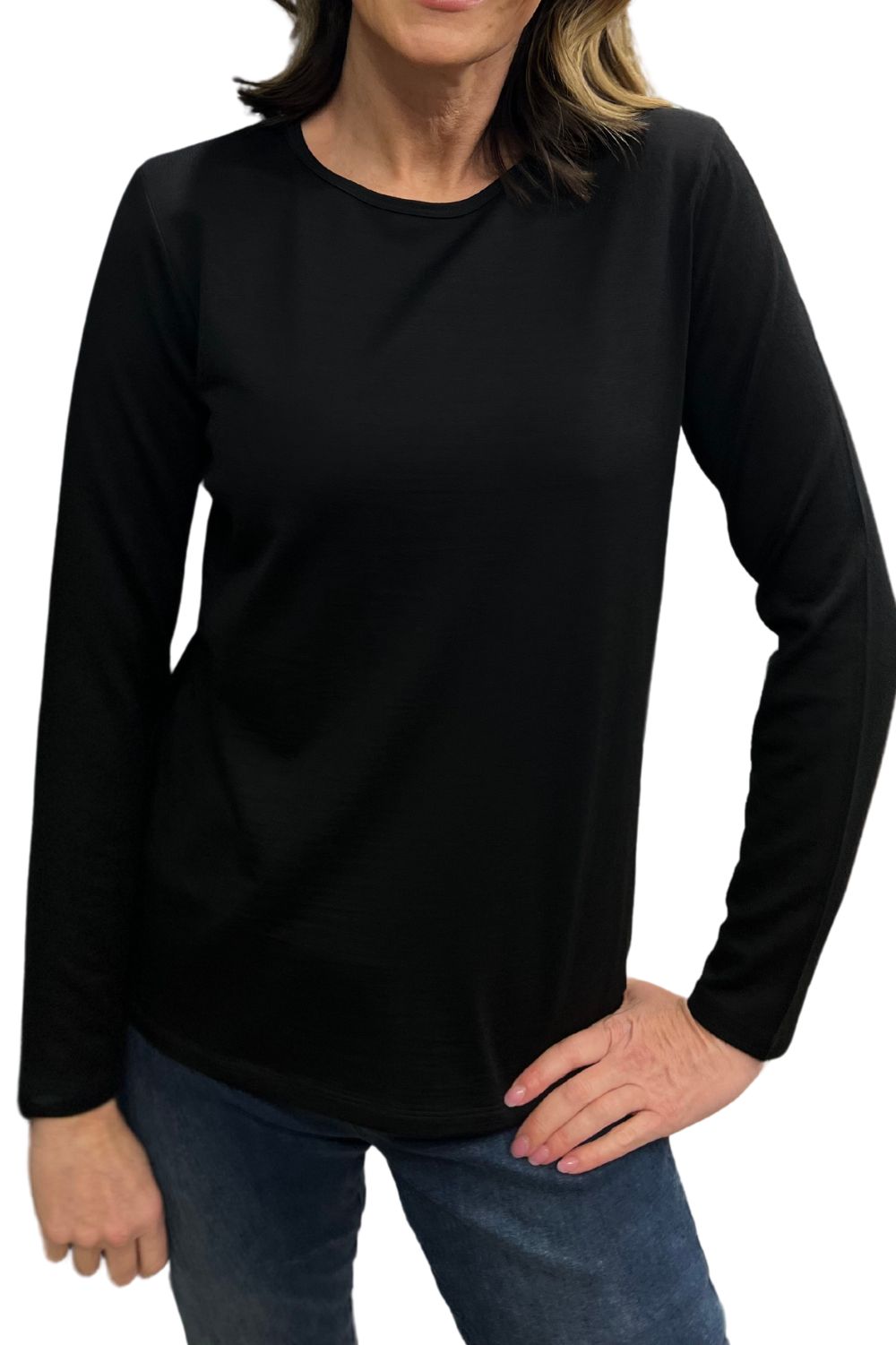 Silvermaple Collection - Belle Long Sleeve Merino | Black - Top - Silvermaple Boutique 