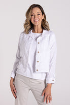 Silvermaple Collection - Samantha Fray Edge Jacket | White - Jacket - Silvermaple Boutique 