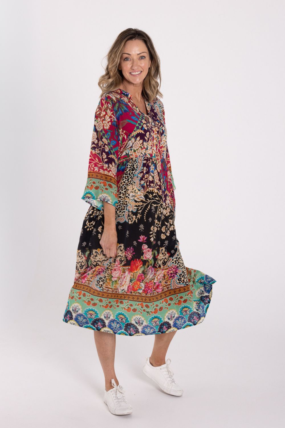 Silvermaple Collection - Erin V-Neck Dress | Maroon Mirage - Dress - Silvermaple Boutique 