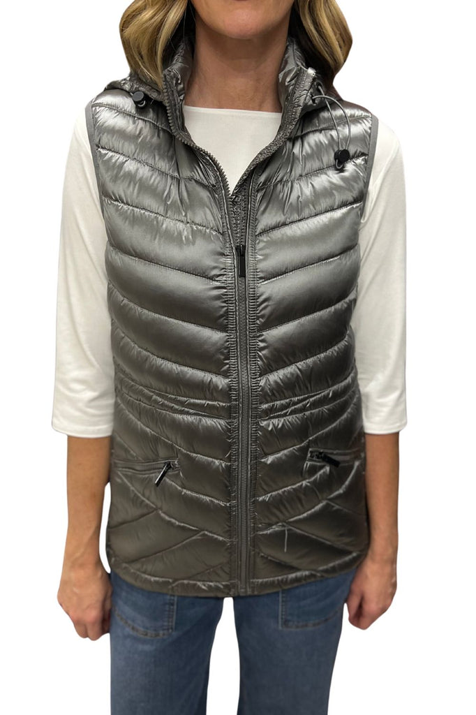 Down Filled Puffer Vest | Platinum - Silvermaple Boutique