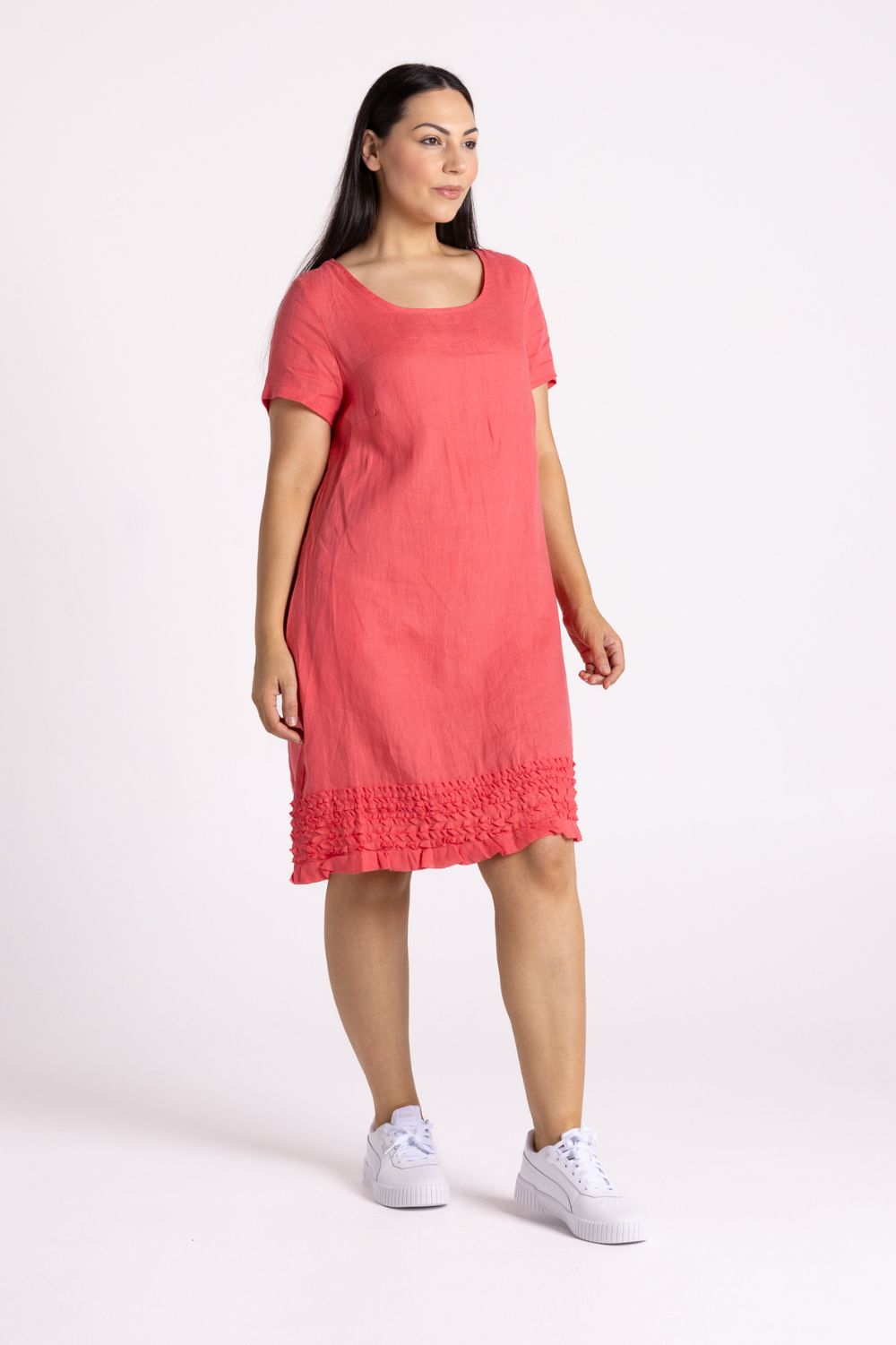 Silvermaple Collection - Vanessa Ruffle Hem Dress | Melon - Dress - Silvermaple Boutique 