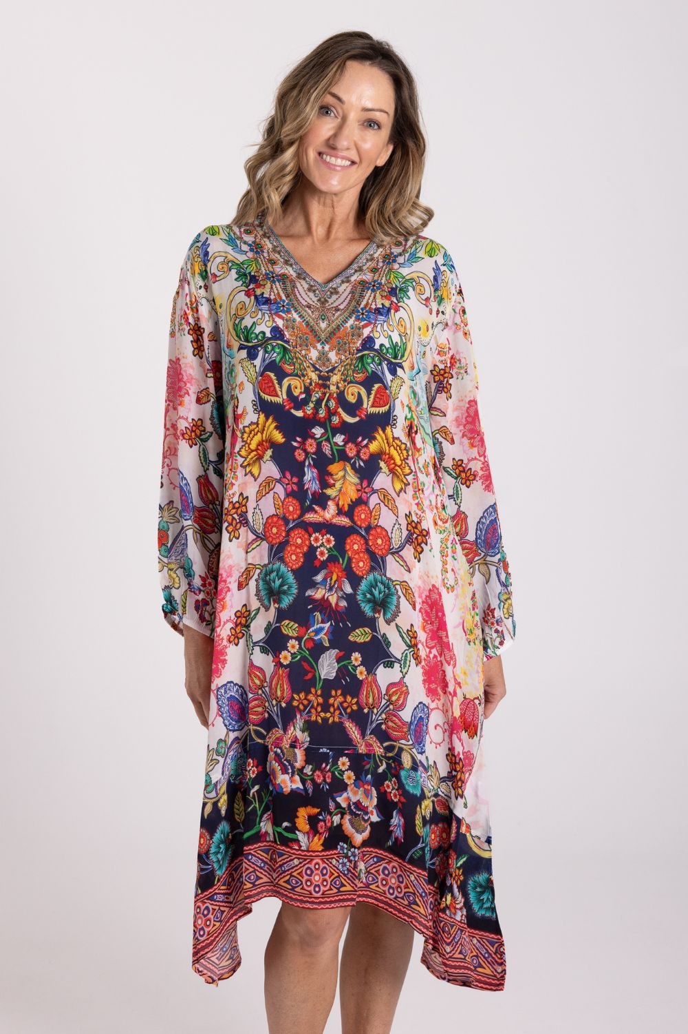 Silvermaple Collection - Amber Crystals Dress | Floral Harmony - Dress - Silvermaple Boutique 