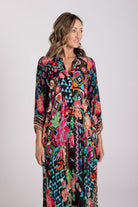 Silvermaple Collection - Zara Mandarin Maxi Dress | Twilight Garden - Dress - Silvermaple Boutique 