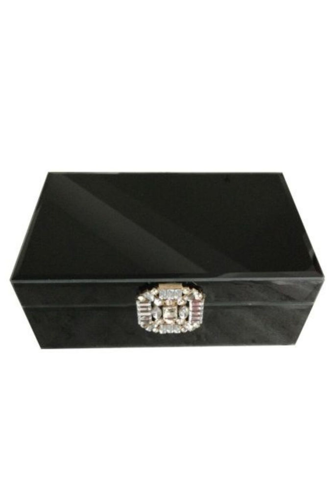 Bevelled Edge Black Glass Box - Silvermaple Boutique