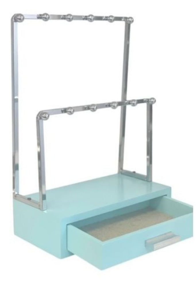 Tiffany / Silver Jewellery Stand with Drawer - Silvermaple Boutique