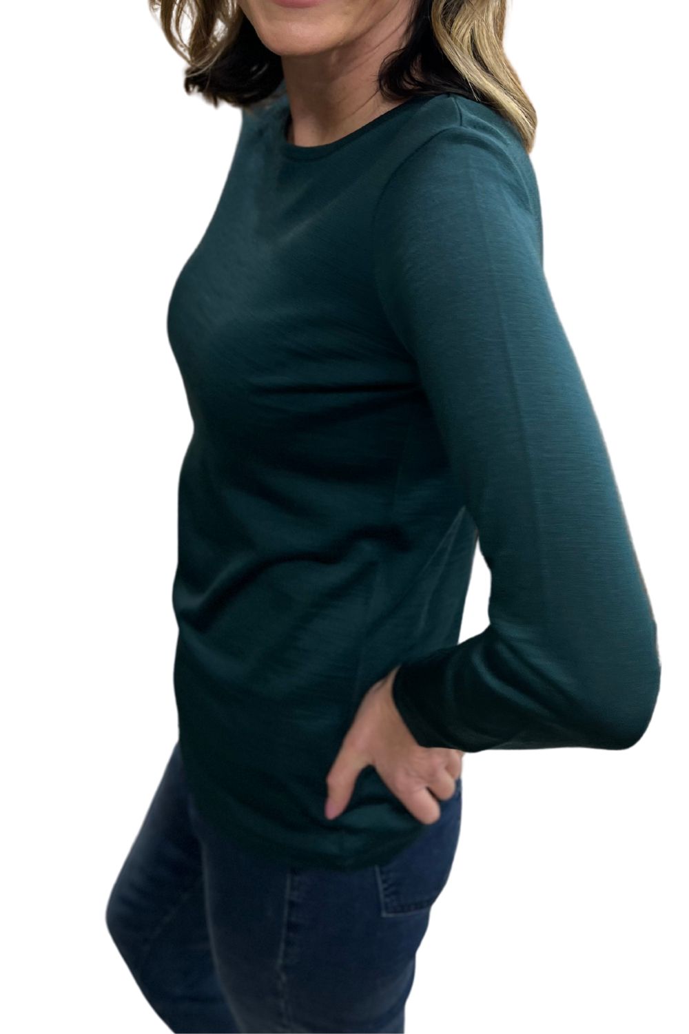 Silvermaple Collection - Belle Long Sleeve Merino | Bottle Green - Top - Silvermaple Boutique 