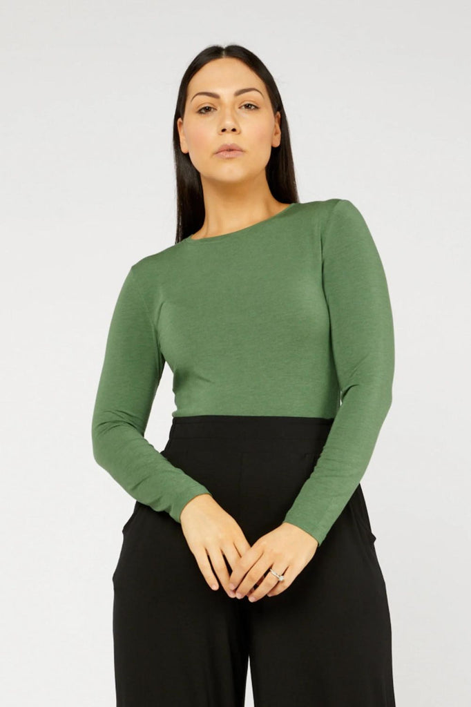 Tani High Neck Long Sleeve Top | Sage Marle _Silvermaple Boutique