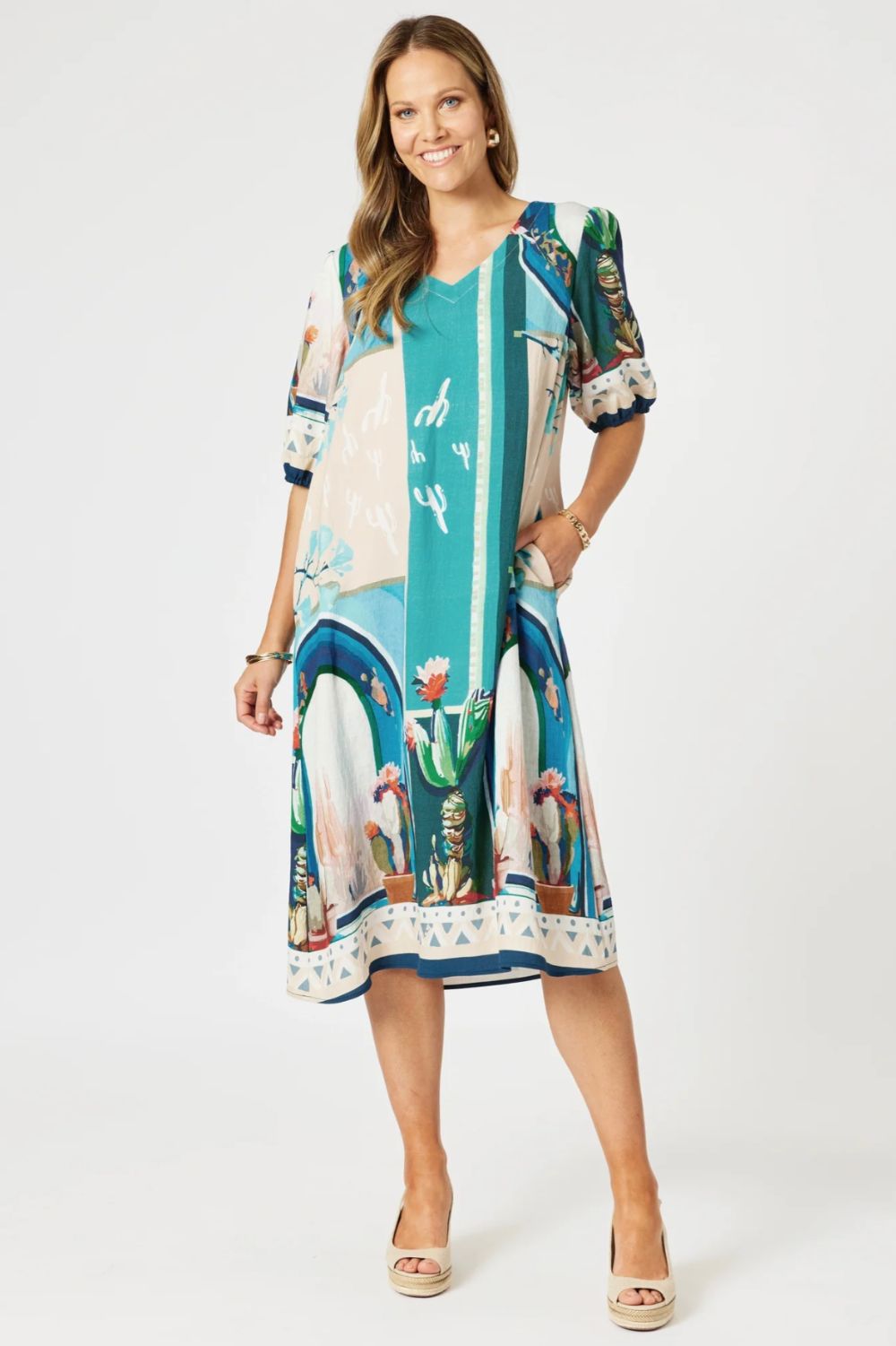 Threadz & Clarity - The Tulum Dress | Blue/Multi - Dress - Silvermaple Boutique 