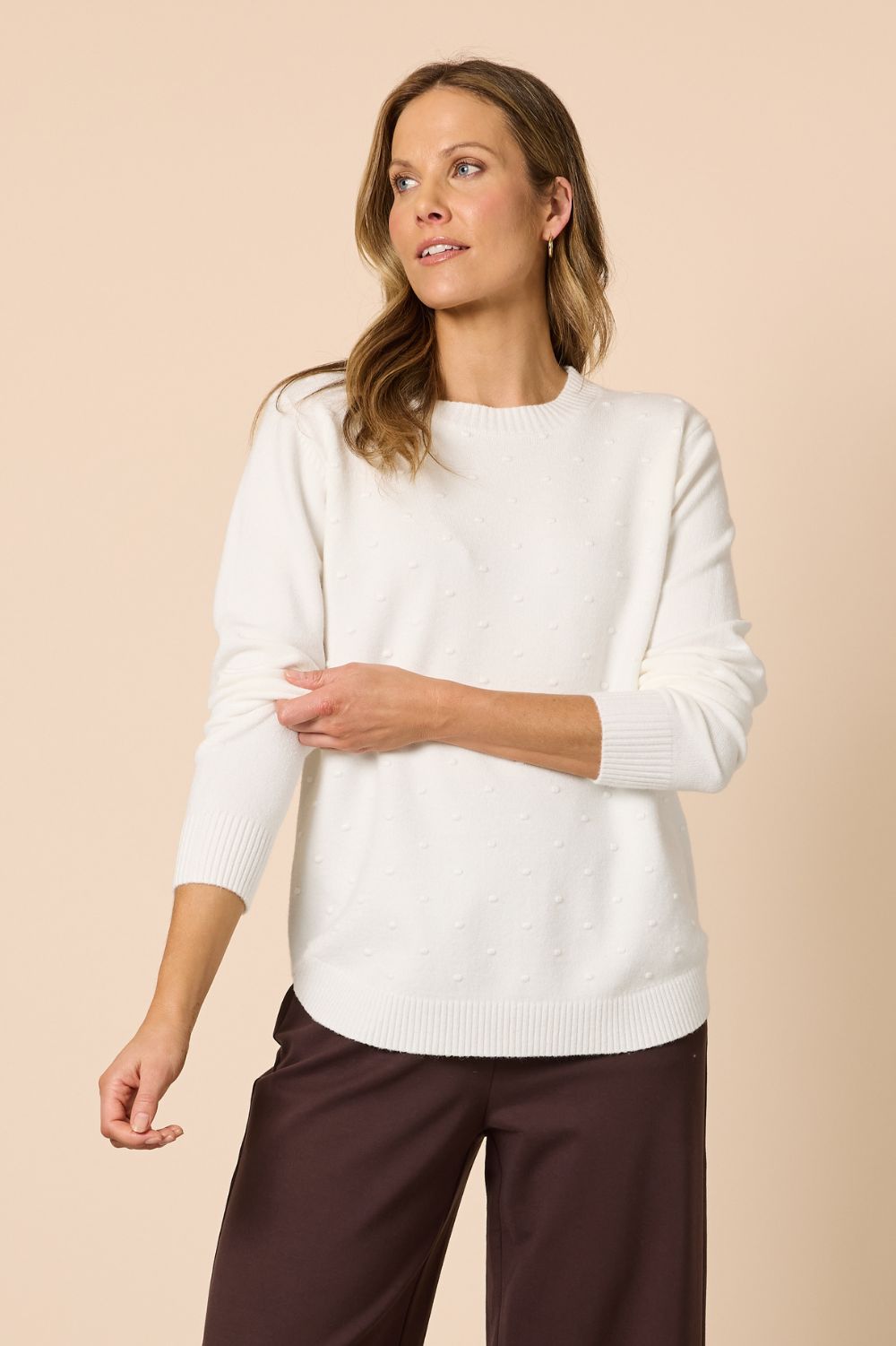 Threadz & Clarity - Alpine Spot Knit | Winter White - Knitwear - Silvermaple Boutique 