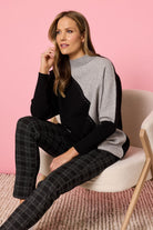 Threadz & Clarity - Cannes Spliced Knit | Black/Grey - Knitwear - Silvermaple Boutique 